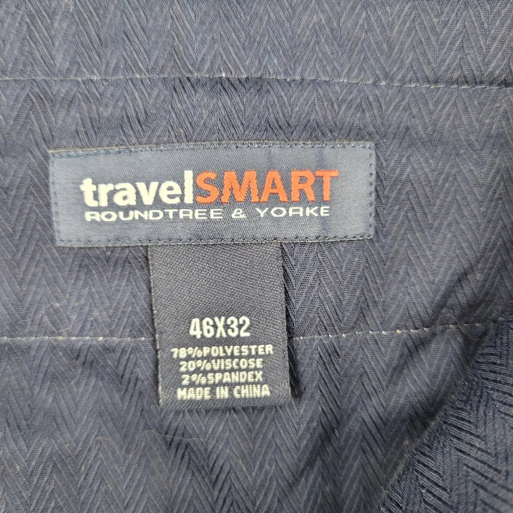 Roundtree & Yorke TravelSmart Khaki Tan Dress Pants Mens 46x32 Office Casual